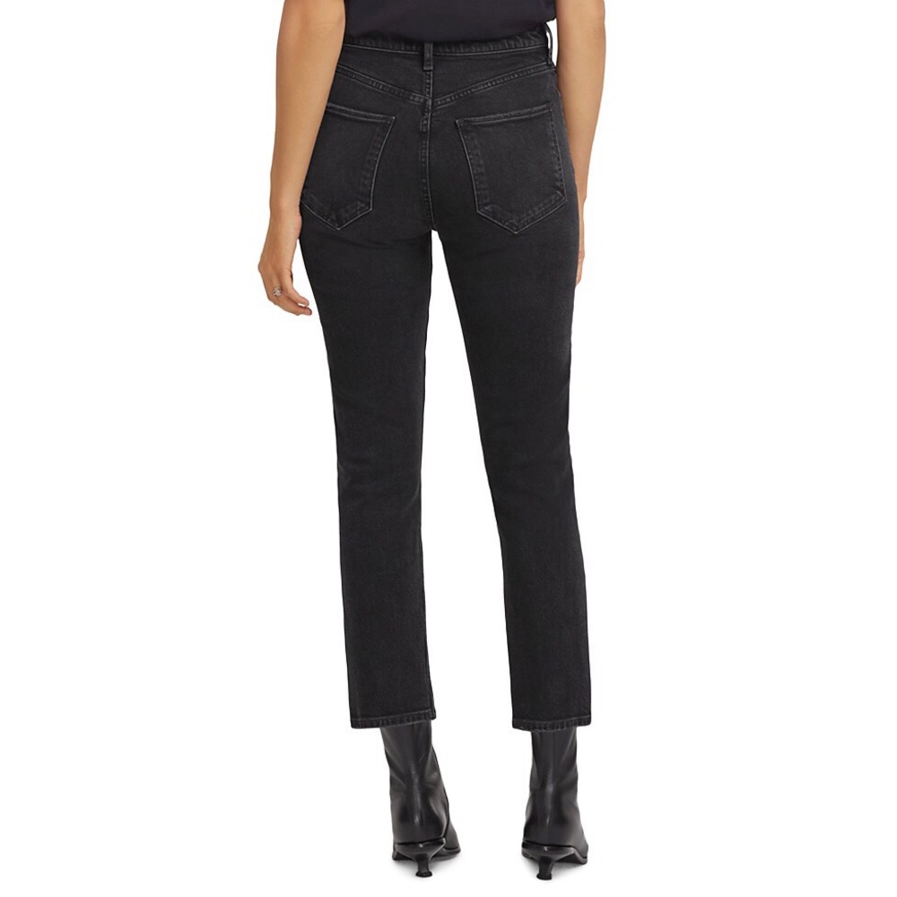 Agolde Riley High Rise Straight Jean Black Pepper - Picture 2 of 7
